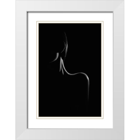 Nadia White Modern Wood Framed Art Print with Double Matting by Khosroshahi, Hamed