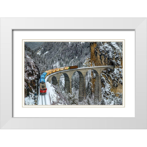 Transalpine White Modern Wood Framed Art Print with Double Matting by Agazzi, Andreas