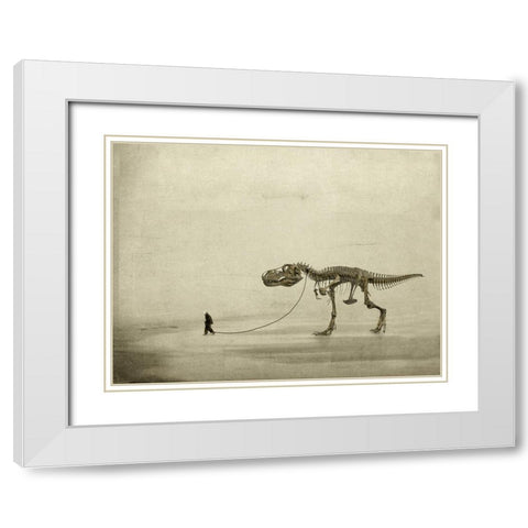 The Walk White Modern Wood Framed Art Print with Double Matting by Hummel, Jeffrey