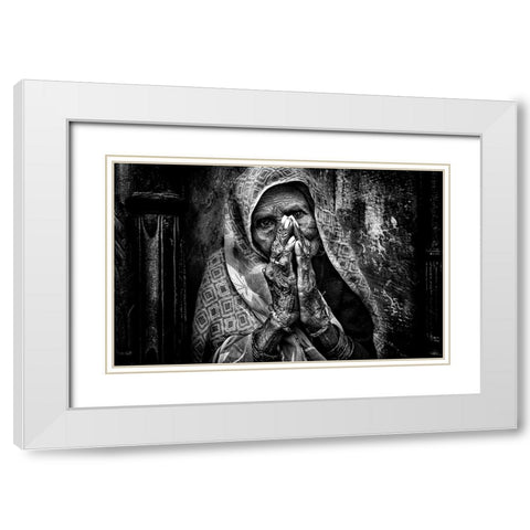 Bleassing People In Holi Festival - India White Modern Wood Framed Art Print with Double Matting by Inazio Kuesta, Joxe