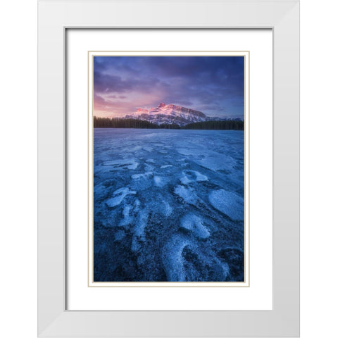 Two Jack Lake White Modern Wood Framed Art Print with Double Matting by F. Turienzo, Carlos