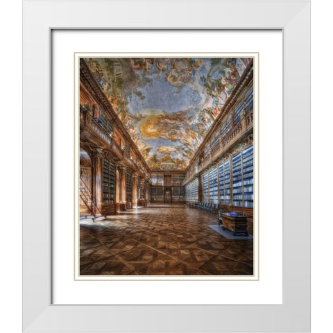 Philosophical Hall Strahov Monastery White Modern Wood Framed Art Print with Double Matting by Aurednik, Patrick