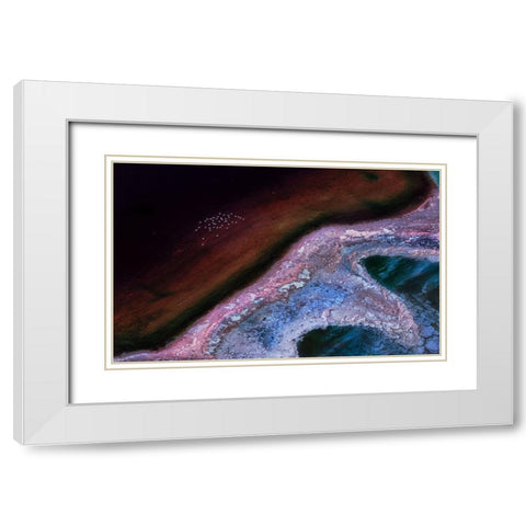 Flying Over An Alien Land White Modern Wood Framed Art Print with Double Matting by Bao, Kejie