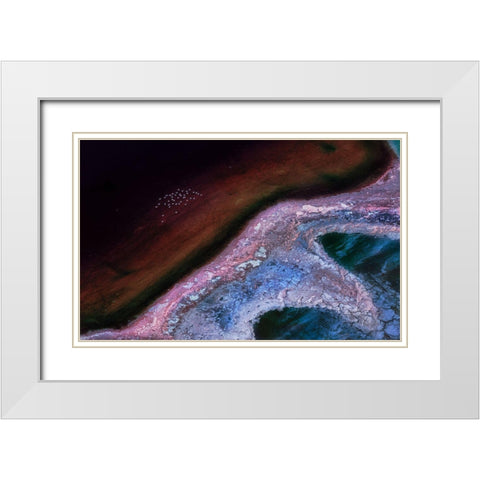 Flying Over An Alien Land White Modern Wood Framed Art Print with Double Matting by Bao, Kejie