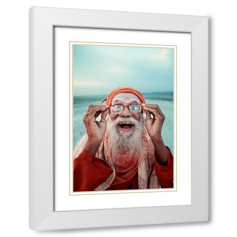 Untitled Portraits From Varanasi White Modern Wood Framed Art Print with Double Matting by Yamak, Sefa