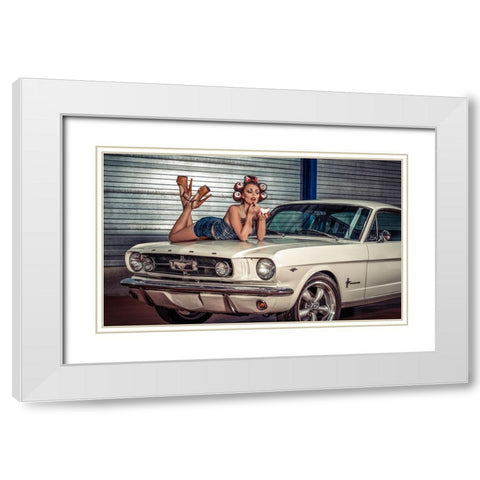 Baby you can drive my Car White Modern Wood Framed Art Print with Double Matting by gNo