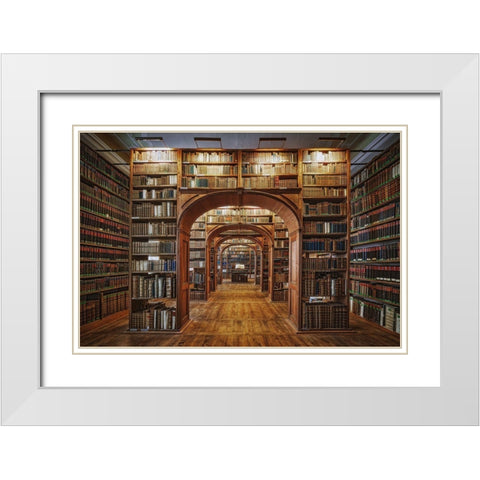 Upper Lausitzian Library Of Sciences White Modern Wood Framed Art Print with Double Matting by Aurednik, Patrick