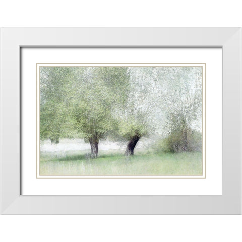 Young Green White Modern Wood Framed Art Print with Double Matting by Talen, Nel