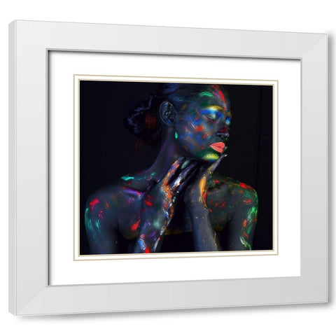 Jui White Modern Wood Framed Art Print with Double Matting by Mahfuz, James