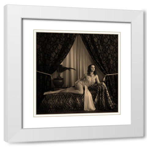 1930S Burlesque Performer White Modern Wood Framed Art Print with Double Matting by Wentworth, Harry