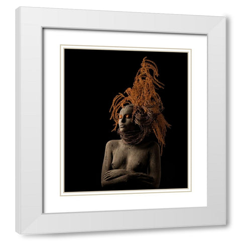 Roots White Modern Wood Framed Art Print with Double Matting by Sanchez, Alfredo