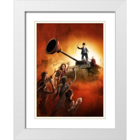Urinetown White Modern Wood Framed Art Print with Double Matting by Kiciak, Christophe