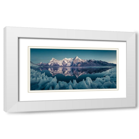 Shishapangma A??Ae?Cae??E?UeÂ?A?? White Modern Wood Framed Art Print with Double Matting by Qiye