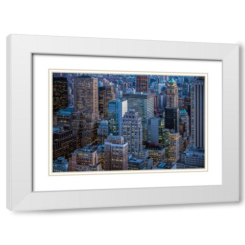 The City That Never Sleeps White Modern Wood Framed Art Print with Double Matting by Wride, Linda