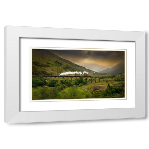 Untitled White Modern Wood Framed Art Print with Double Matting by Repelnig, Hans