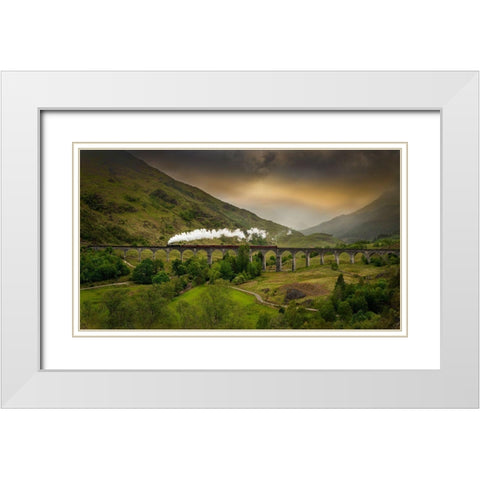 Untitled White Modern Wood Framed Art Print with Double Matting by Repelnig, Hans