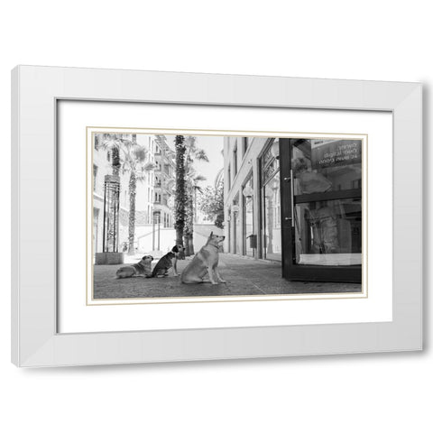 Untitled White Modern Wood Framed Art Print with Double Matting by Lev Ari, Shay