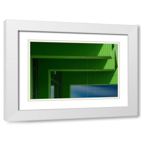 Guides White Modern Wood Framed Art Print with Double Matting by van Son, Greetje