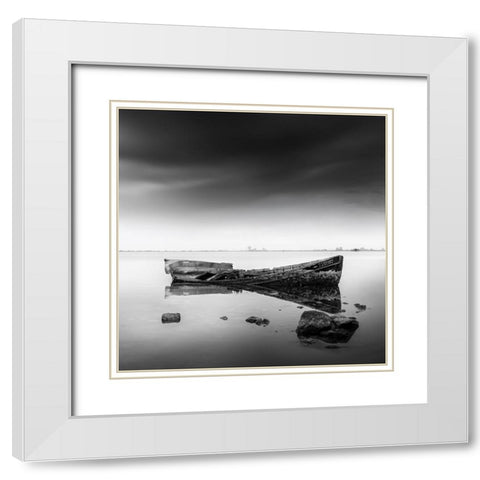 Menelaos White Modern Wood Framed Art Print with Double Matting by Digalakis, George