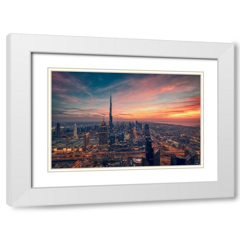 Infinity White Modern Wood Framed Art Print with Double Matting by Eldeghedy, Karim