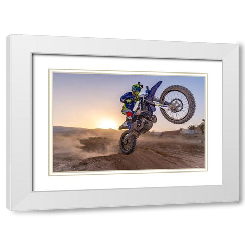 They Say Jump-I Say Im Mario White Modern Wood Framed Art Print with Double Matting by Gutman, Omri