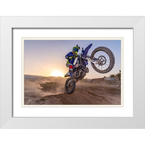 They Say Jump-I Say Im Mario White Modern Wood Framed Art Print with Double Matting by Gutman, Omri