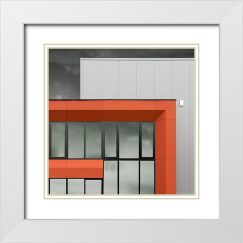 Orange Frame White Modern Wood Framed Art Print with Double Matting by Vangindertael, Luc