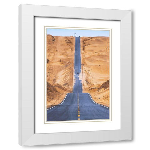 Heaven Road White Modern Wood Framed Art Print with Double Matting by Tianqi