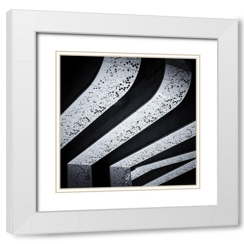 Car Park Rhapsody White Modern Wood Framed Art Print with Double Matting by Van De, Jeroen