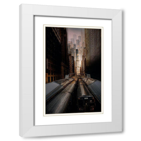 Chicago Station 2 White Modern Wood Framed Art Print with Double Matting by Chiriaco, Carmine