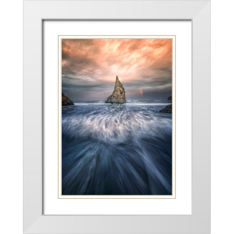 Wizards Hat White Modern Wood Framed Art Print with Double Matting by Deng, Larry
