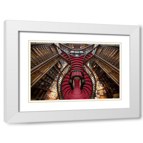 Red Gem White Modern Wood Framed Art Print with Double Matting by Wolbers, Louise