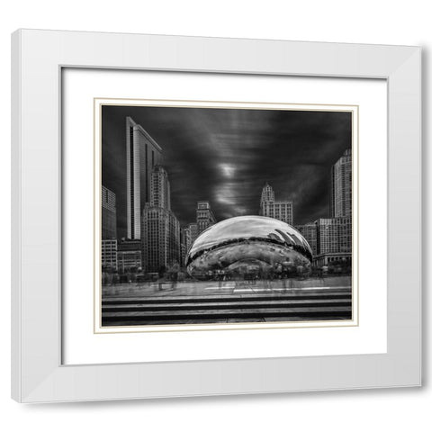Cloud Gate White Modern Wood Framed Art Print with Double Matting by Quarless, Shelley