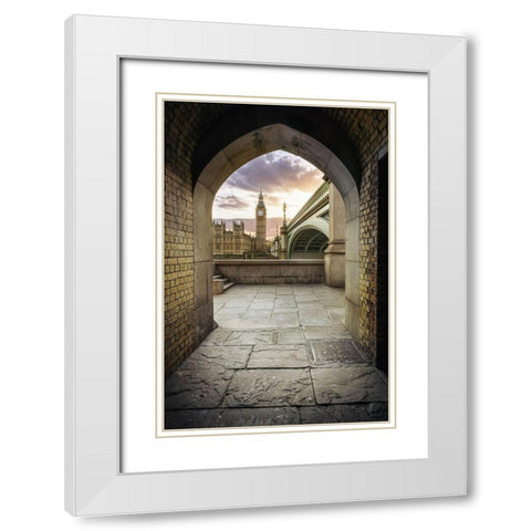 Westminster Tunnel White Modern Wood Framed Art Print with Double Matting by El Assy, Nader