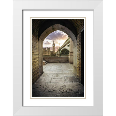 Westminster Tunnel White Modern Wood Framed Art Print with Double Matting by El Assy, Nader