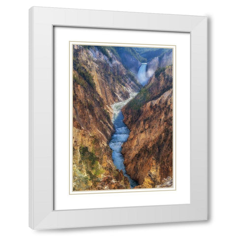 The Yellowstone White Modern Wood Framed Art Print with Double Matting by C. Sink, Jeffrey