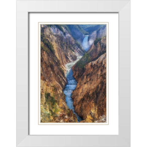 The Yellowstone White Modern Wood Framed Art Print with Double Matting by C. Sink, Jeffrey
