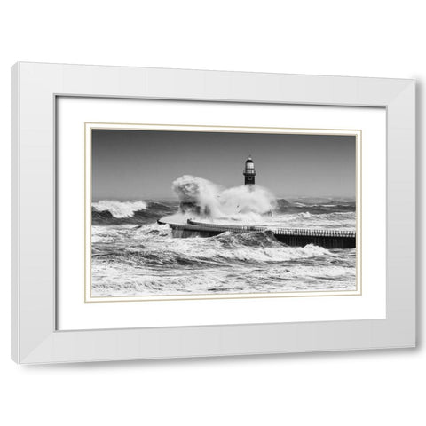 Power Of The Sea White Modern Wood Framed Art Print with Double Matting by Springgay, Daniel