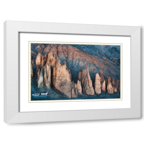 Orange Hills White Modern Wood Framed Art Print with Double Matting by Swapnil