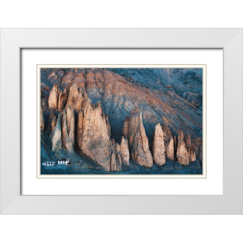 Orange Hills White Modern Wood Framed Art Print with Double Matting by Swapnil