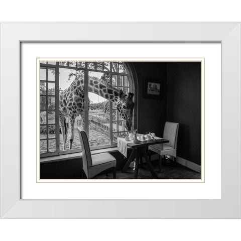 Breakfast Time White Modern Wood Framed Art Print with Double Matting by Fischer, Jie