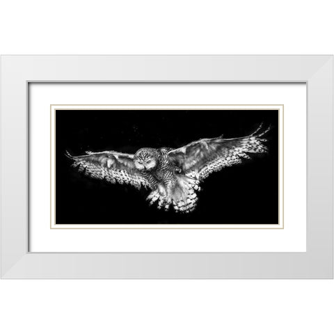 Snowy In The Rain White Modern Wood Framed Art Print with Double Matting by Breau, Susan