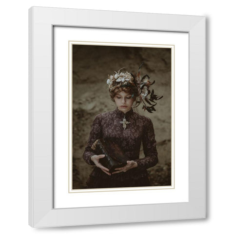 Faith White Modern Wood Framed Art Print with Double Matting by Durisova, Michaela