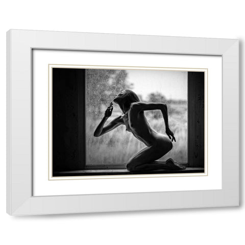 The Old Window White Modern Wood Framed Art Print with Double Matting by Stalmans, Luc