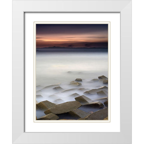 Quite White Modern Wood Framed Art Print with Double Matting by Zheng Anna, Na