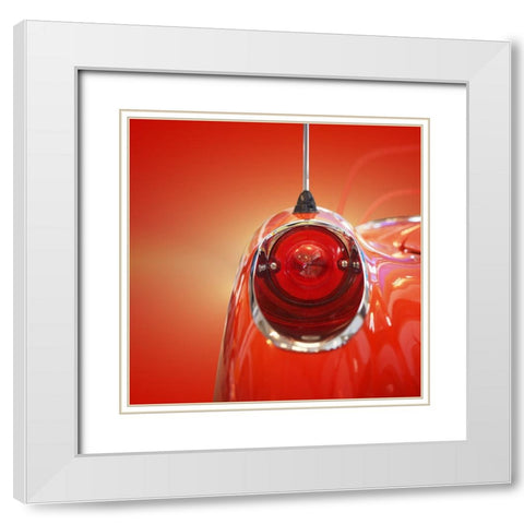 Us Classic Car 1957 Corvette White Modern Wood Framed Art Print with Double Matting by Gube, Beate