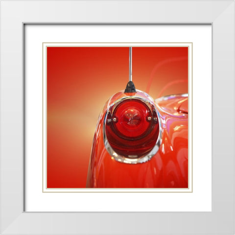 Us Classic Car 1957 Corvette White Modern Wood Framed Art Print with Double Matting by Gube, Beate