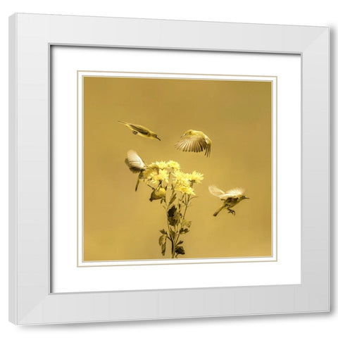 When The Morning Comes White Modern Wood Framed Art Print with Double Matting by Hardibudi