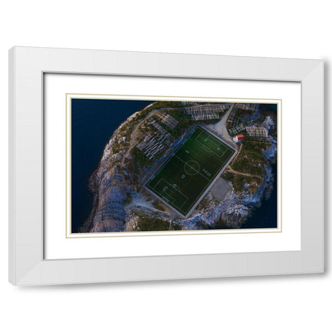 The Furthest Football Field White Modern Wood Framed Art Print with Double Matting by Z, Bingo