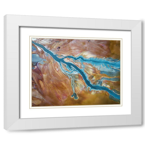 Fluids White Modern Wood Framed Art Print with Double Matting by Popan, Adrian